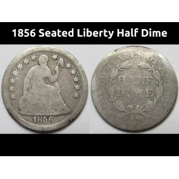 1856 Seated Liberty Half Dime - old pre Civil War era small silver coin