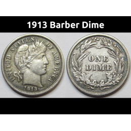 1913 Barber Dime - higher grade American silver dime