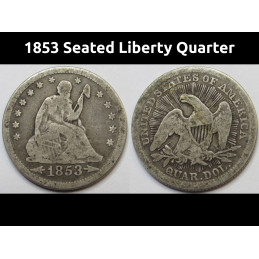 1853 Seated Liberty Quarter...