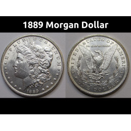 1889 Morgan Dollar - lustrous uncirculated American silver dollar coin