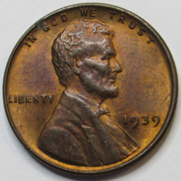 1939 Lincoln Wheat Cent - uncirculated American wheat penny