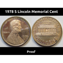 1978 S Lincoln Memorial Cent - proof penny from San Francisco