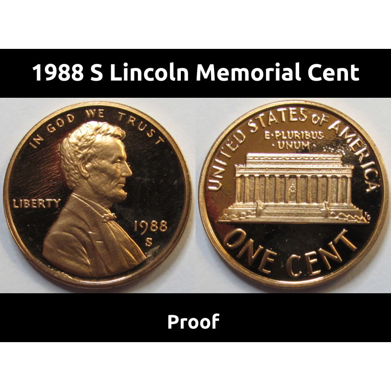 1988 S Lincoln Memorial Cent - deep cameo American proof penny