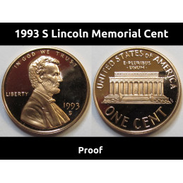 1993 S Lincoln Memorial Cent - flashy reflective American proof penny
