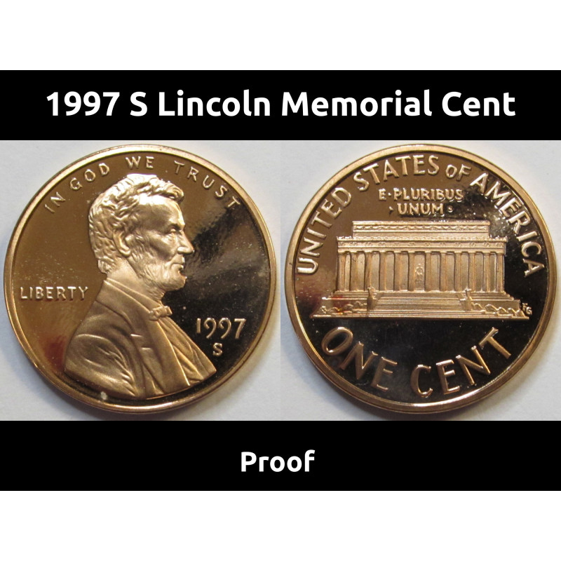 1997 S Lincoln Memorial Cent - deep cameo American proof penny