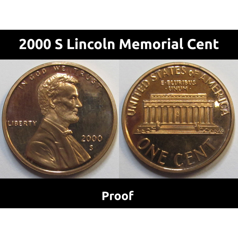 2000 S Lincoln Memorial Cent - flashy American proof penny