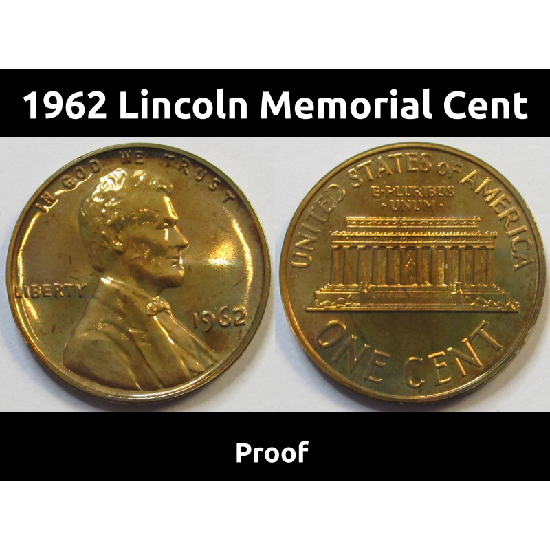 1962 Lincoln Memorial Cent - reflective brilliant cameo finish penny
