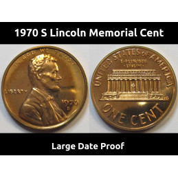 1970 S Lincoln Memorial Cent - Large Date Proof - vintage American proof coin