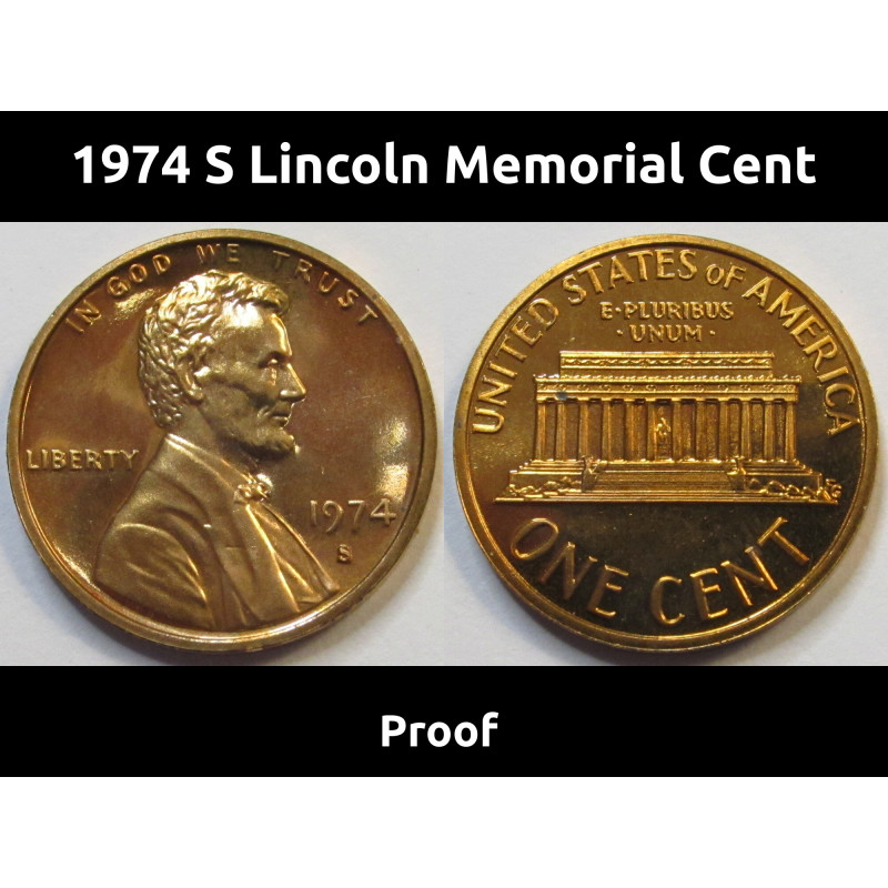 1974 S Lincoln Memorial Cent - flashy cameo American proof penny