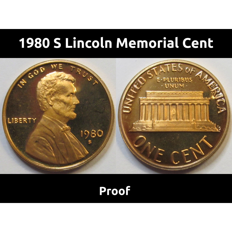 1980 S Lincoln Memorial Cent - flashy cameo American proof penny