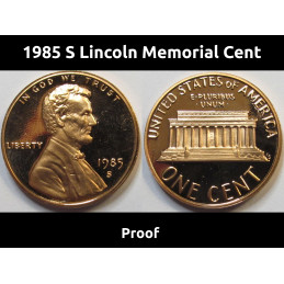 1985 S Lincoln Memorial Cent - flashy reflective American proof penny