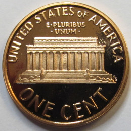 1987 S Lincoln Memorial Cent - reflective cameo American proof penny