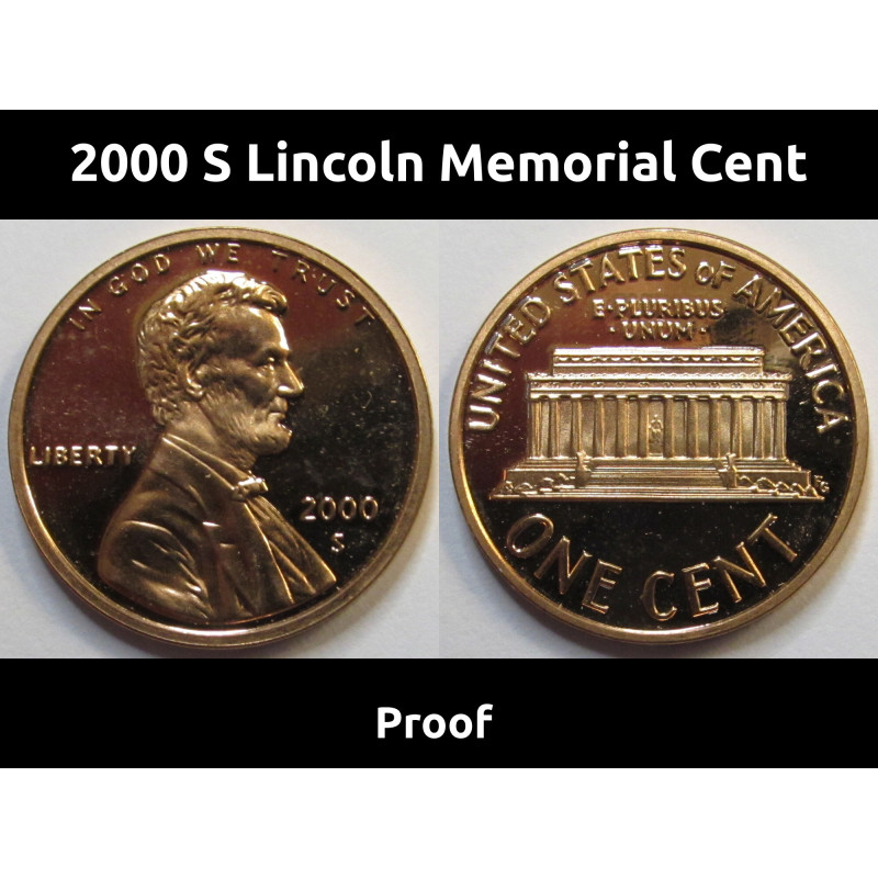 2000 S Lincoln Memorial Cent - deep cameo American vintage proof penny