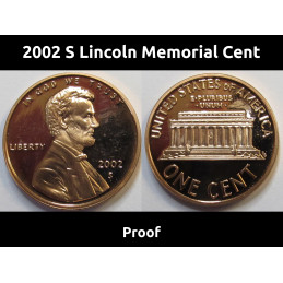 2002 S Lincoln Memorial Cent - vintage San Francisco proof penny