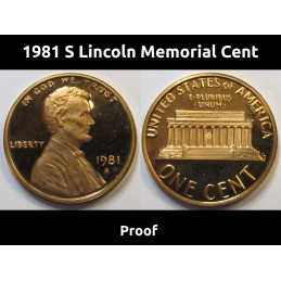 1981 S Lincoln Memorial Cent - deep cameo American proof penny