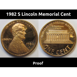 1982 S Lincoln Memorial Cent - nice condition vintage American proof penny