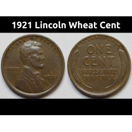 1921 Lincoln Wheat Cent - better condition early 1920s American wheat penny