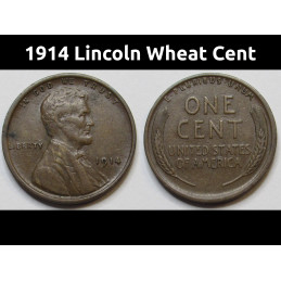 1914 Lincoln Wheat Cent - higher grade antique wheat penny coin