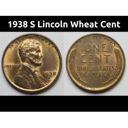 1938 S Lincoln Wheat Cent -...