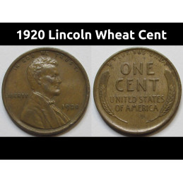 1920 Lincoln Wheat Cent - better grade old American wheat penny