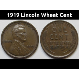 1919 Lincoln Wheat Cent -...