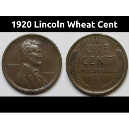 1920 Lincoln Wheat Cent - better grade old American wheat penny