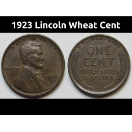 1923 Lincoln Wheat Cent - higher grade antique American wheat penny