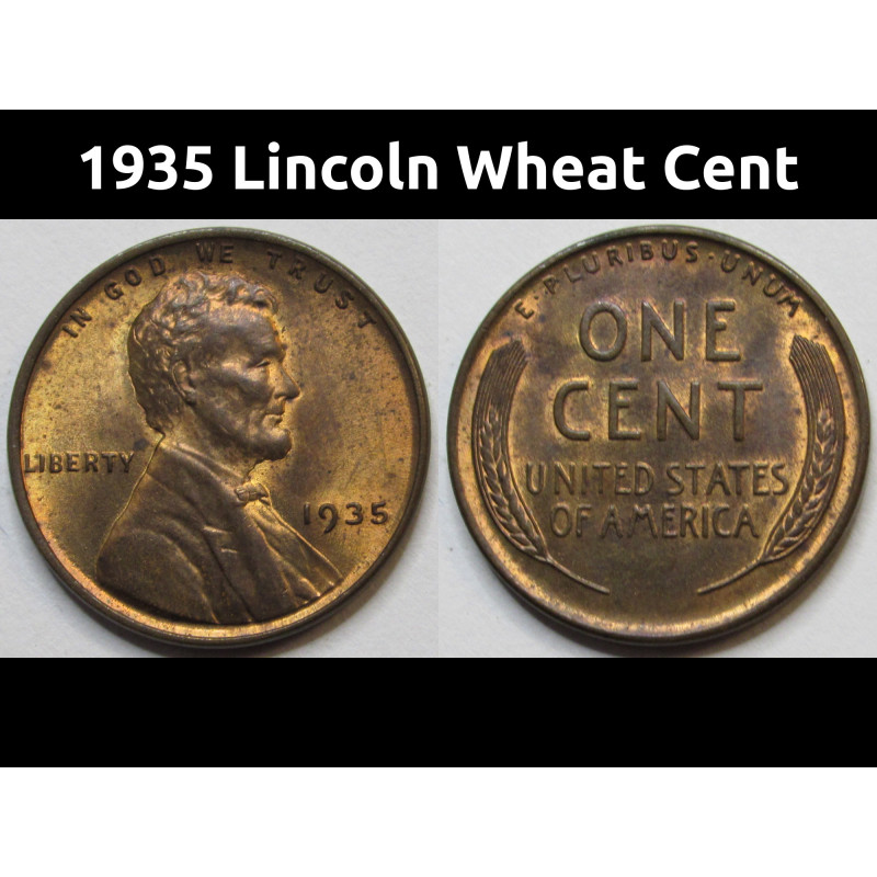 1935 Lincoln Wheat Cent - better grade antique American wheat penny