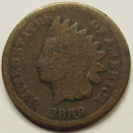 1869 Indian Head Cent - scarce issue American penny coin