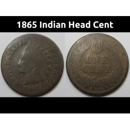 1865 Indian Head Cent - Civil War era issued American penny