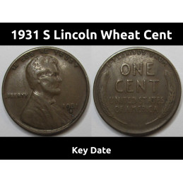 1931 S Lincoln Wheat Cent -...