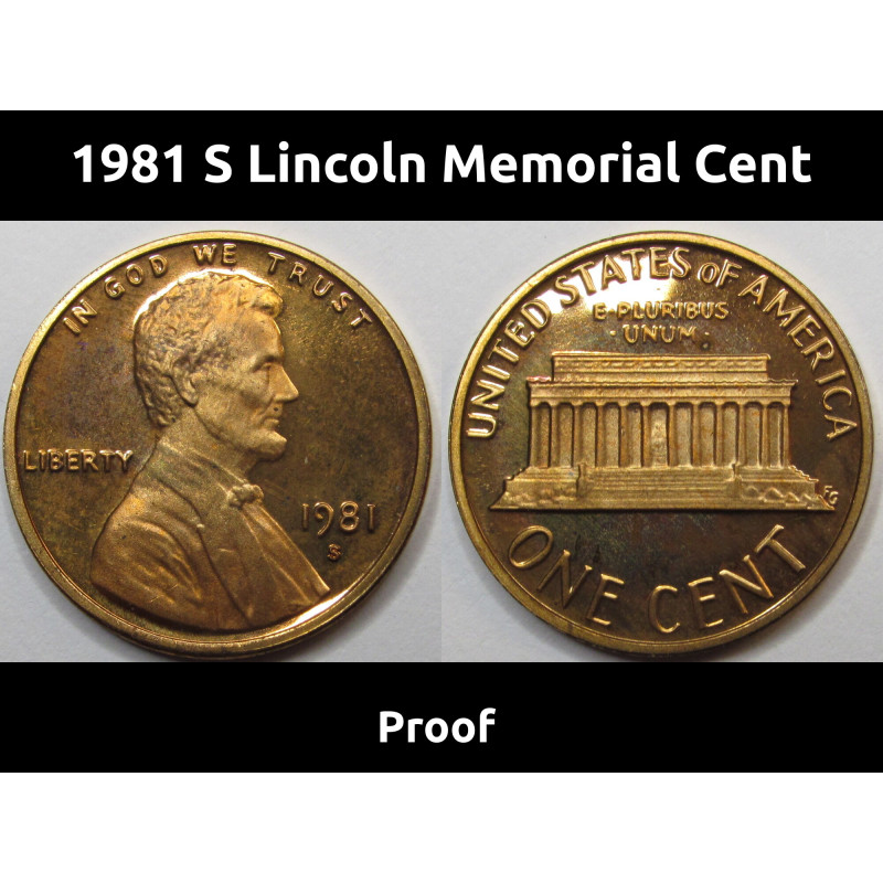 1981 S Lincoln Memorial Cent - vintage American proof penny
