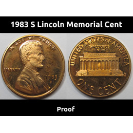 1983 S Lincoln Memorial Cent - vintage American proof penny coin