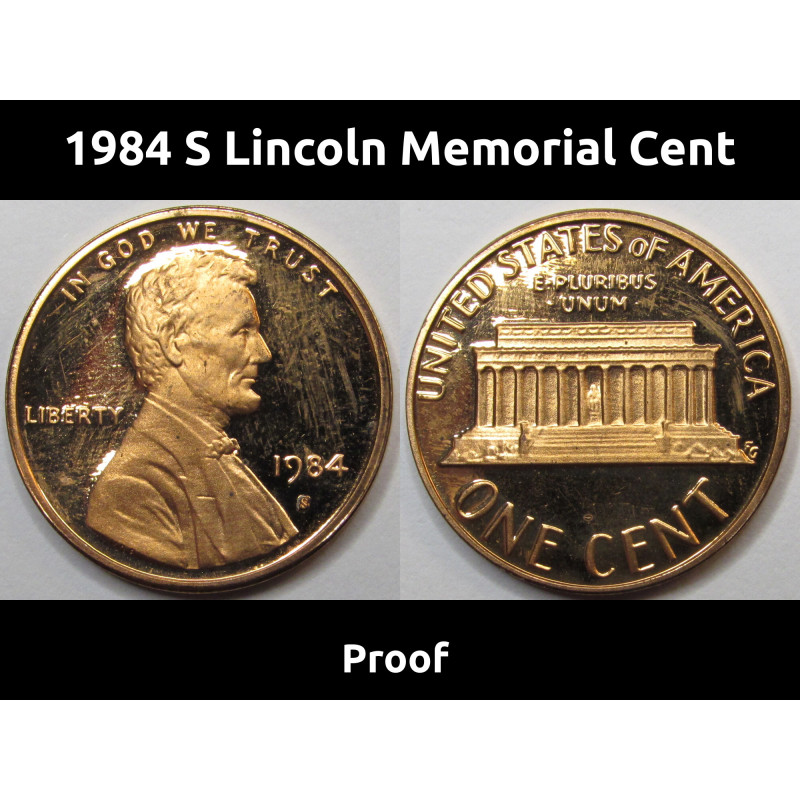 1984 S Lincoln Memorial Cent - vintage American proof coin