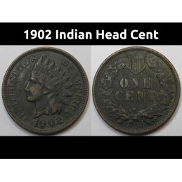 1902 Indian Head Cent - antique full Liberty American penny