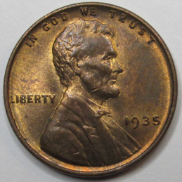 1935 Lincoln Wheat Cent - uncirculated antique American wheat penny