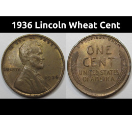 1936 Lincoln Wheat Cent -...