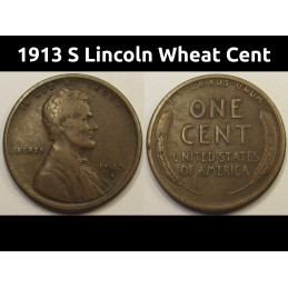 1913 S Lincoln Wheat Cent -...