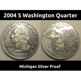 2004 S Michigan Washington Quarter - vintage silver proof coin