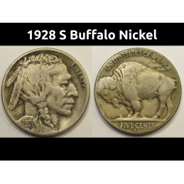 1928 S Buffalo Nickel - nicer condition antique American coin