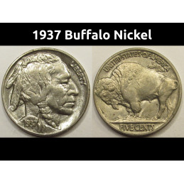 1937 Buffalo Nickel - uncirculated beautiful antique American coin