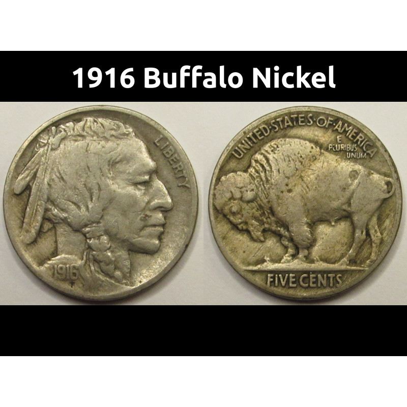 1916 Buffalo Nickel - old nicer condition American Indian coin