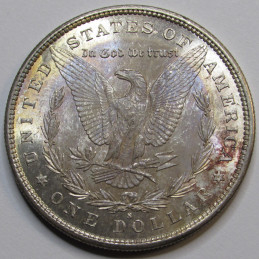 1880 S Morgan Dollar - uncirculated toned American silver dollar coin