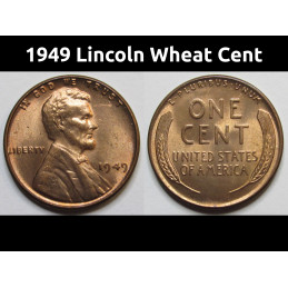 1949 Lincoln Wheat Cent - beautiful uncirculated vintage American penny