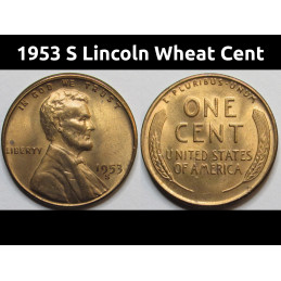 1953 S Lincoln Wheat Cent -...