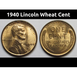 1940 Lincoln Wheat Cent - uncirculated vintage American wheat penny