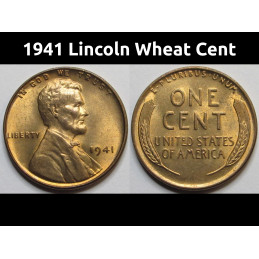 1941 Lincoln Wheat Cent - uncirculated vintage American wheat penny