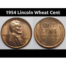 1954 Lincoln Wheat Cent - uncirculated antique American wheat penny