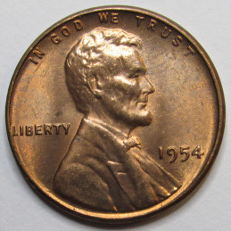 1954 Lincoln Wheat Cent - uncirculated antique American wheat penny