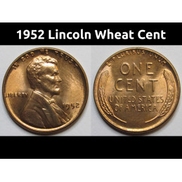 1952 Lincoln Wheat Cent - uncirculated great condition antique American penny